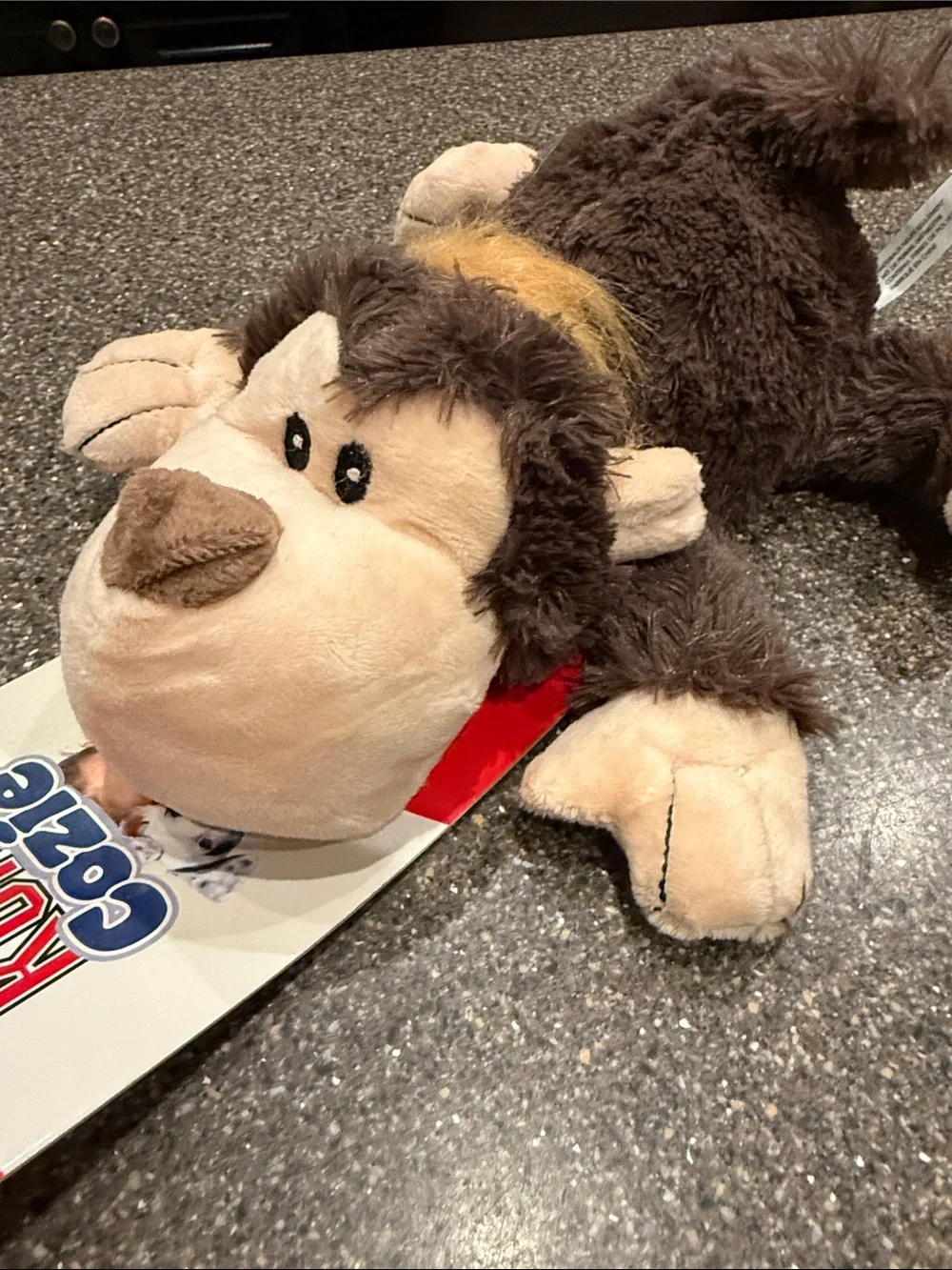KONG Plush Monkey Dog Toy — Brown/Tan